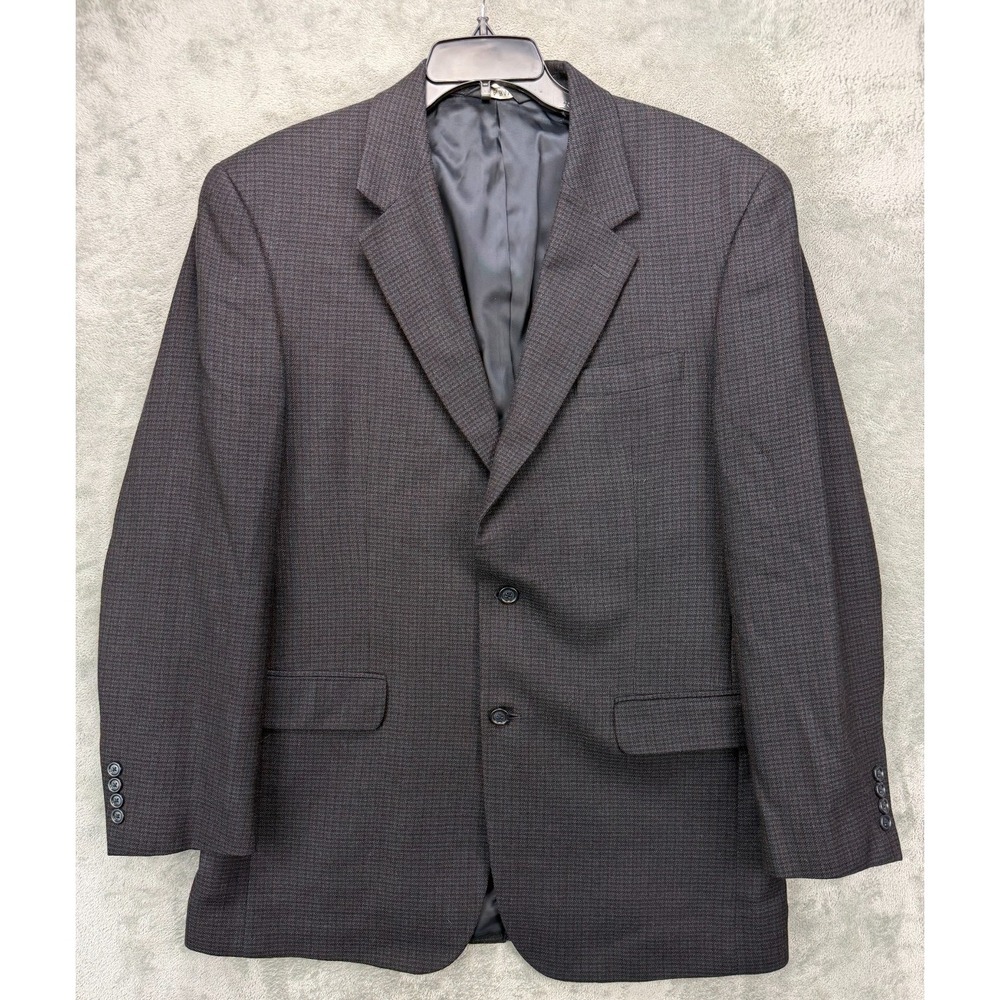 Jos.‎ A Bank Men's Tweed Blazer 43L Deep Brown Check Single Vented Wool